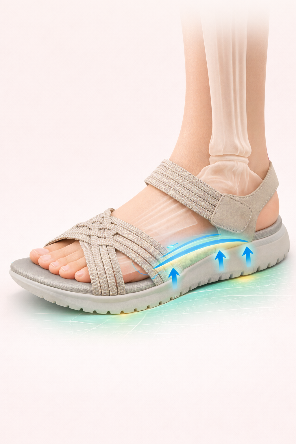 Sandalias ortopédicas de mujer con tiras elásticas para caminar - Valery