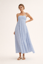 Maxi vestido para mujer con tirantes finos y diseño de rayas - Alvera
