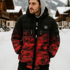 Chaqueta acolchada hombre diseño urbano capucha integrada puños elásticos gráfico - Kaien