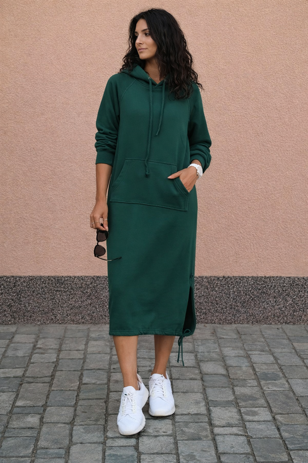 Vestido sudadera largo con capucha para mujer - Lina