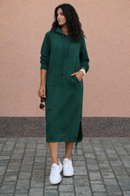 Vestido sudadera largo con capucha para mujer - Lina