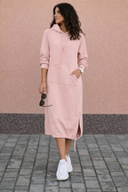 Vestido sudadera largo con capucha para mujer - Lina