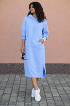 Vestido sudadera largo con capucha para mujer - Lina