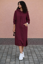 Vestido sudadera largo con capucha para mujer - Lina
