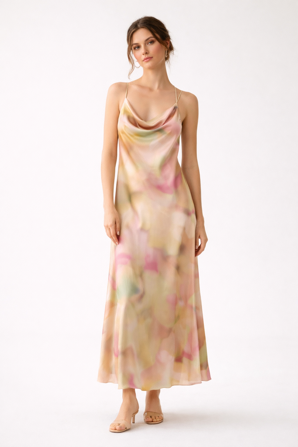Vestido largo para mujer con tirantes finos y escote - Elinor