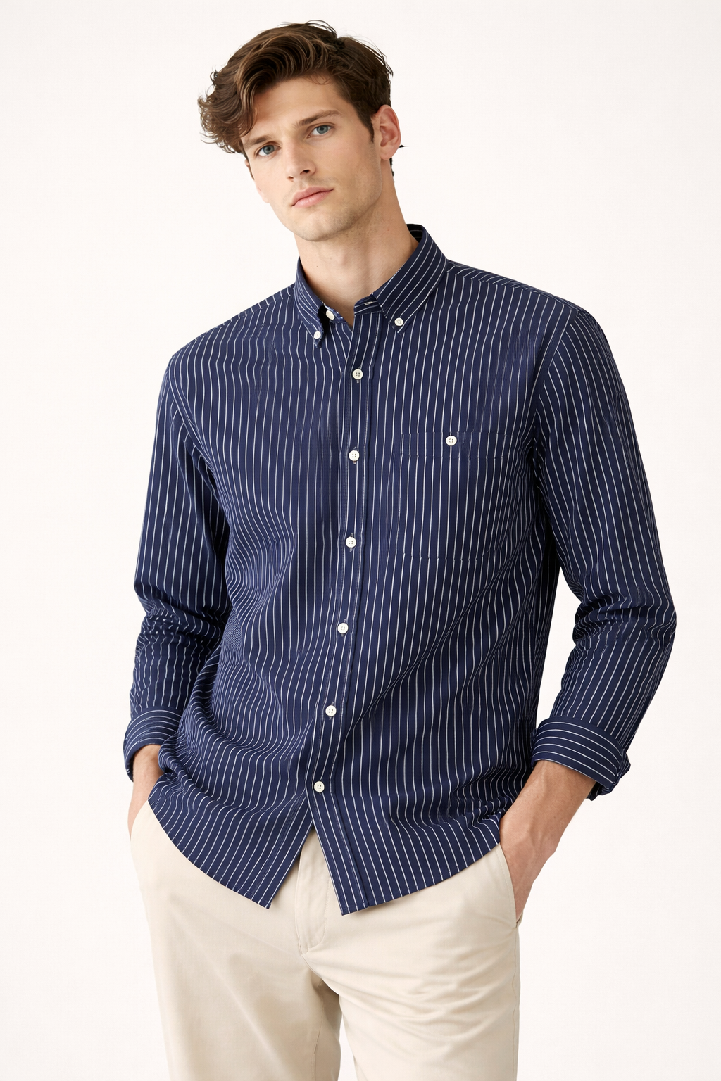 Camisa manga larga de rayas para hombre - Darel