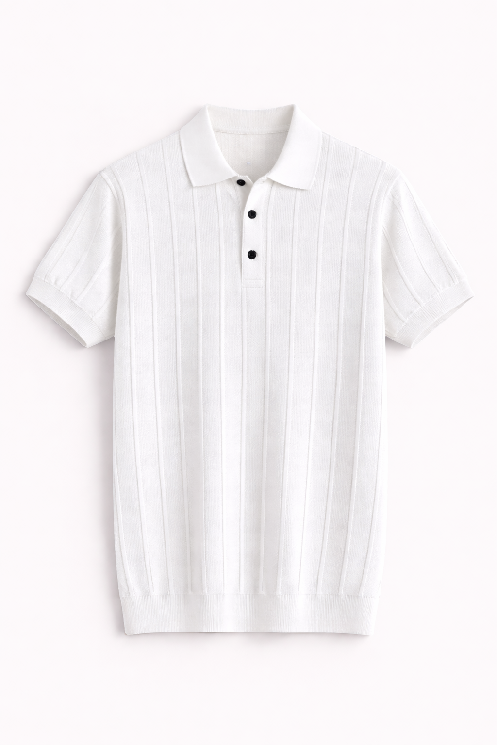 Polo para hombre de punto ligero con cuello y botones - Ravel
