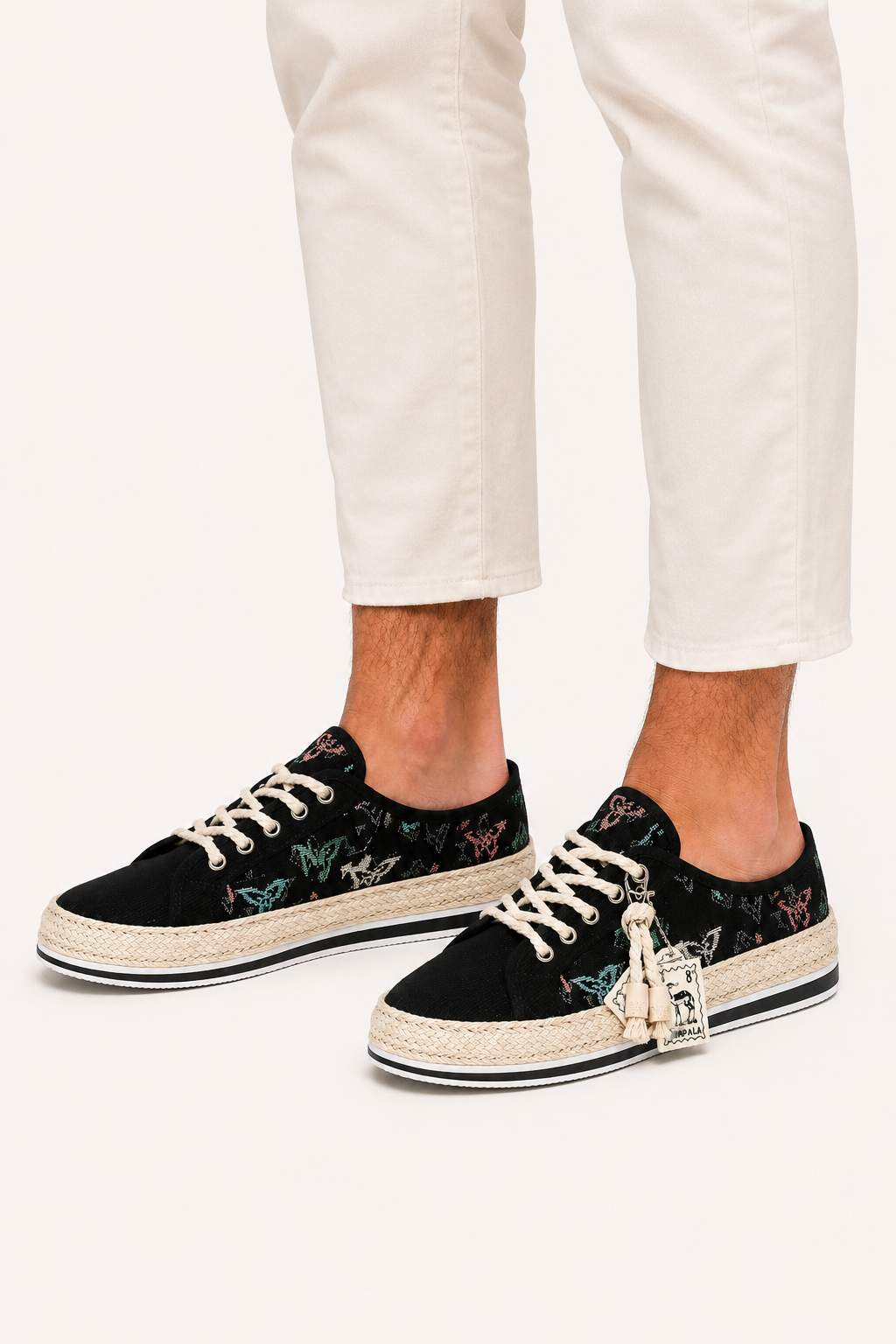 Zapatos hombre lona cordones suela yute casual verano – Dorian