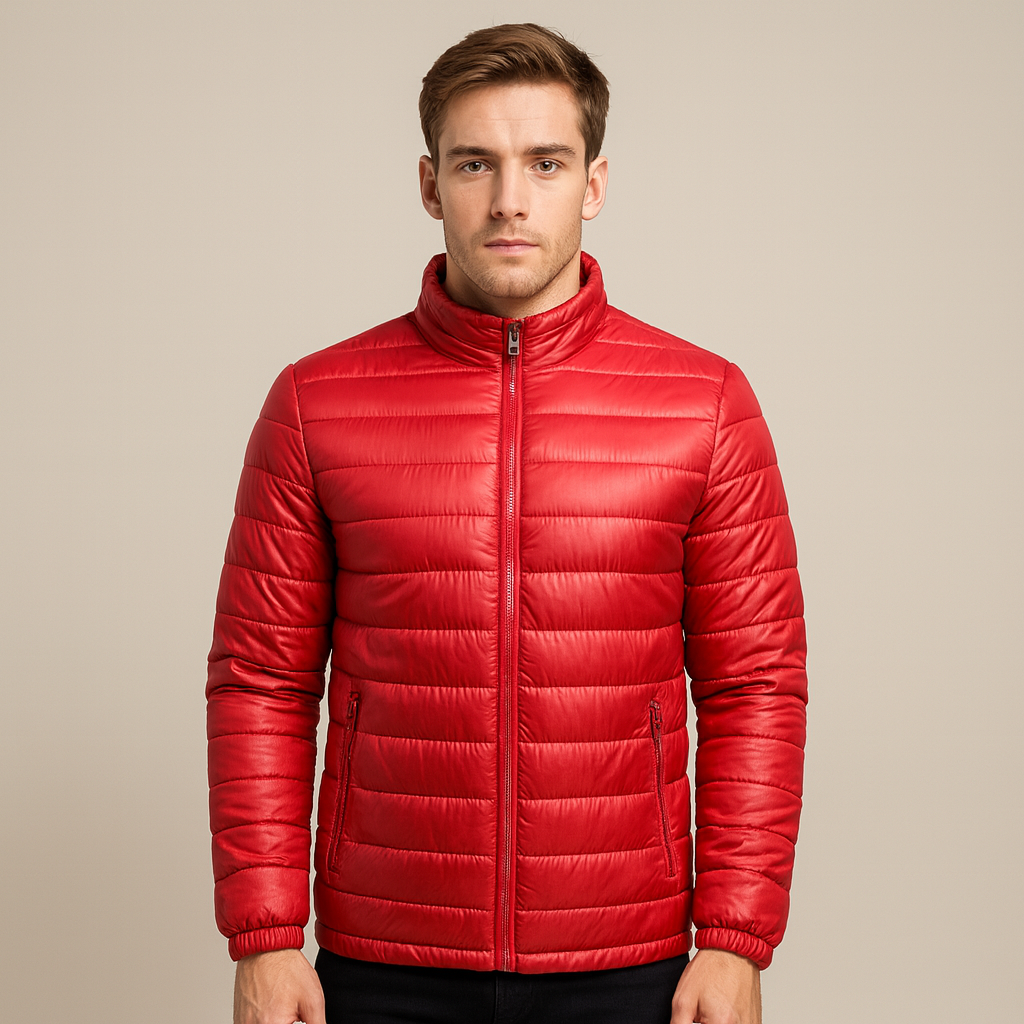 Chaqueta ligera hombre acolchada líneas horizontales cremallera bolsillos cierre - Xavi