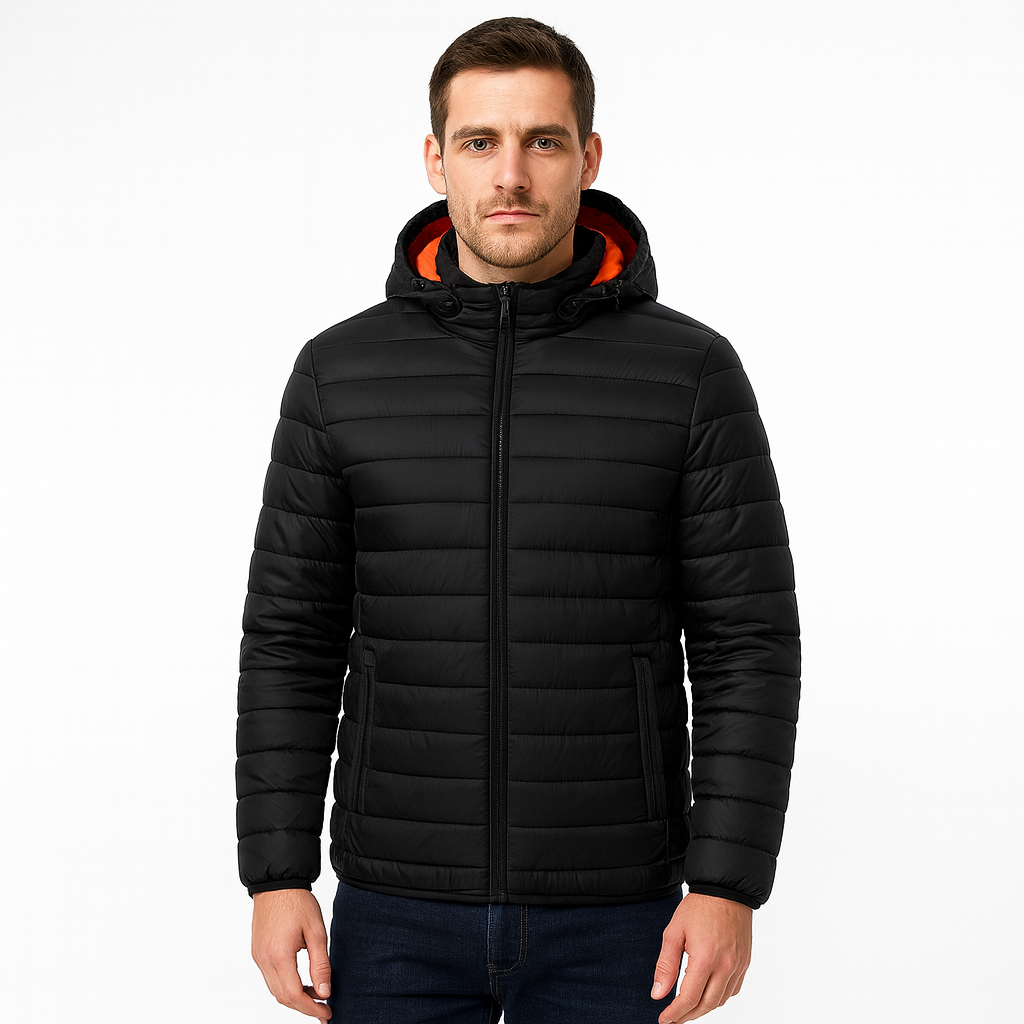 Chaqueta acolchada térmica hombre cuello alto capucha fija puños ergonómica - Ivar