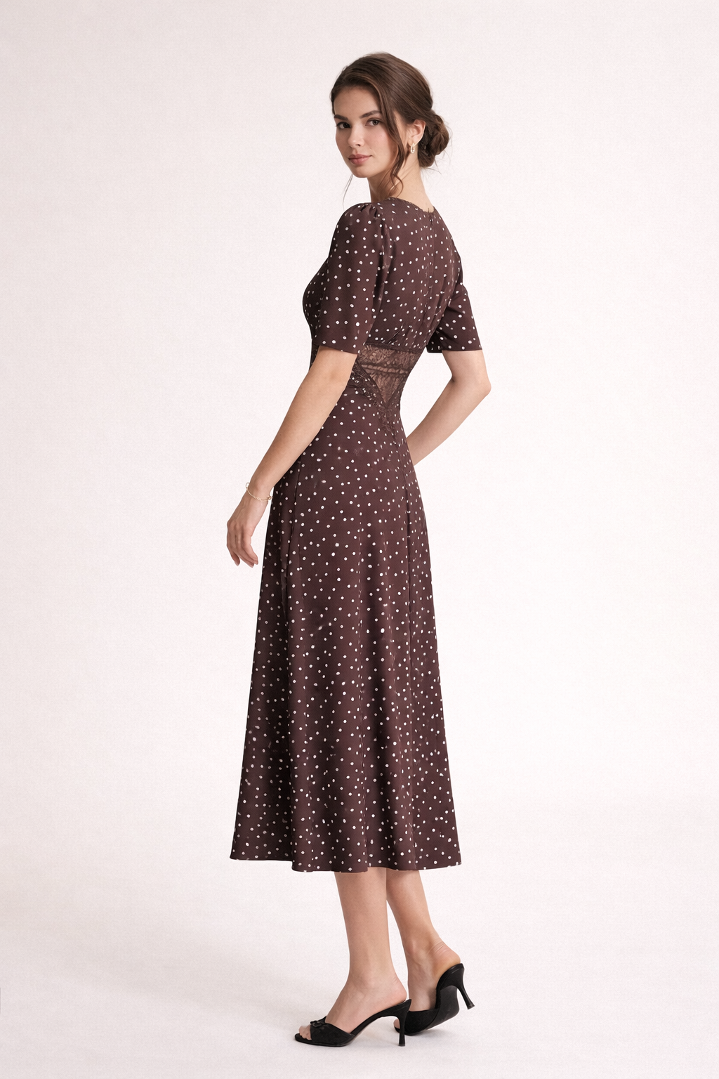 Vestido midi lunares mujer escote V - Mechthild