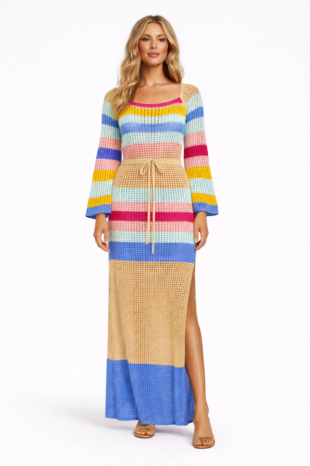 Vestido de punto para mujer escote recto abierto - Sophie
