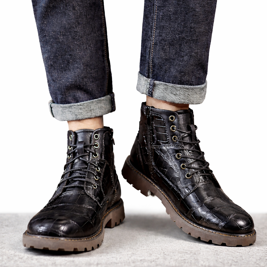 Botas casuales para hombre con cierre lateral y caña media - Ivarn