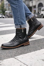 Botas de cuero para hombre con cierre lateral y suela baja - Halvor