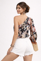 Blusa asimétrica de un hombro para mujer - Olivia