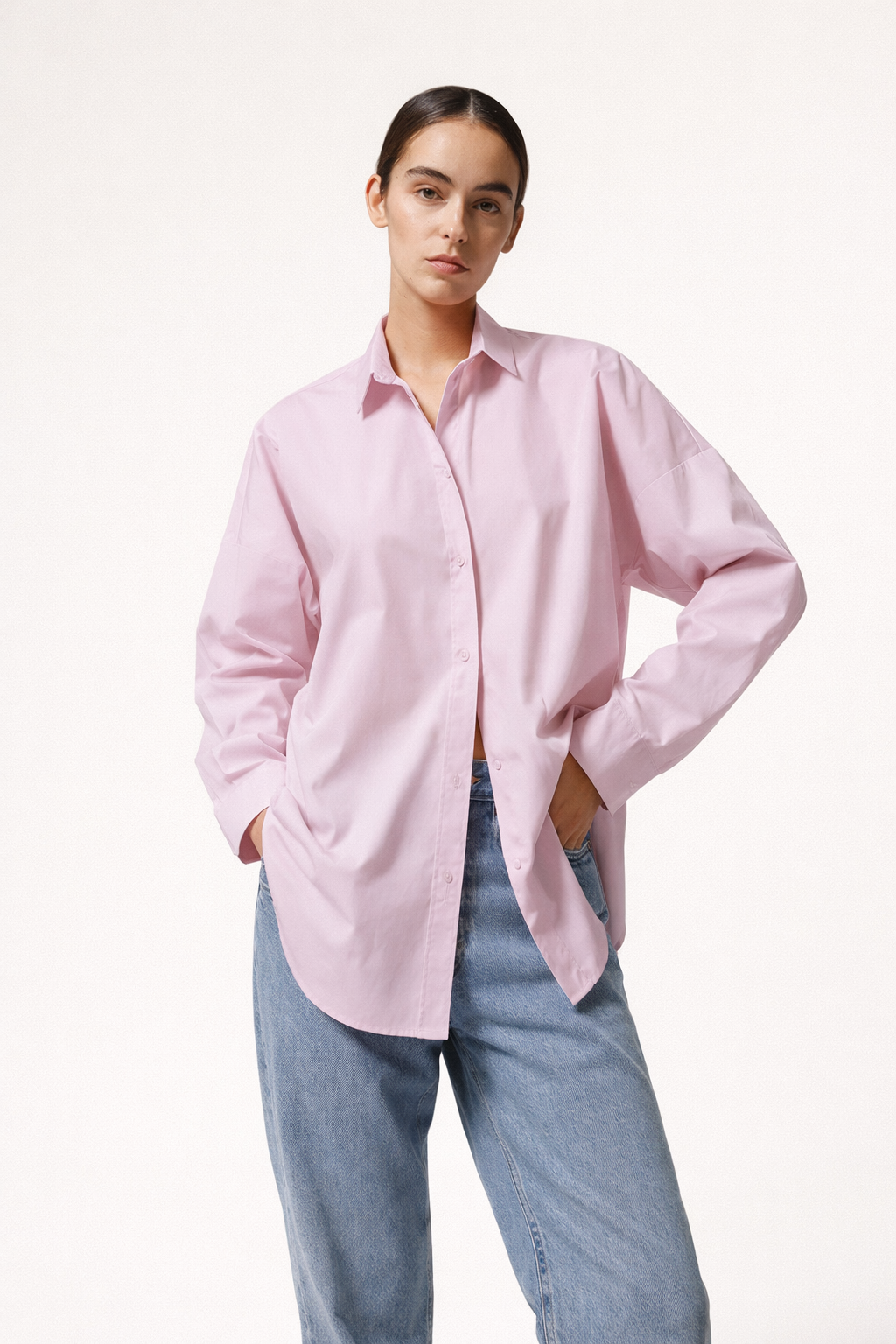 Blusa mujer oversize manga larga y corte recto - Livia