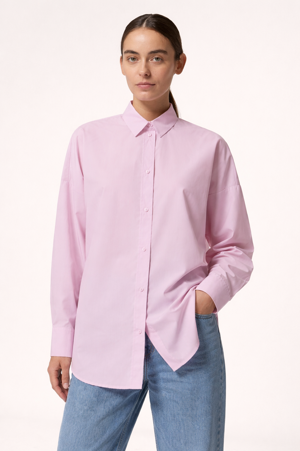 Blusa mujer oversize manga larga y corte recto - Livia