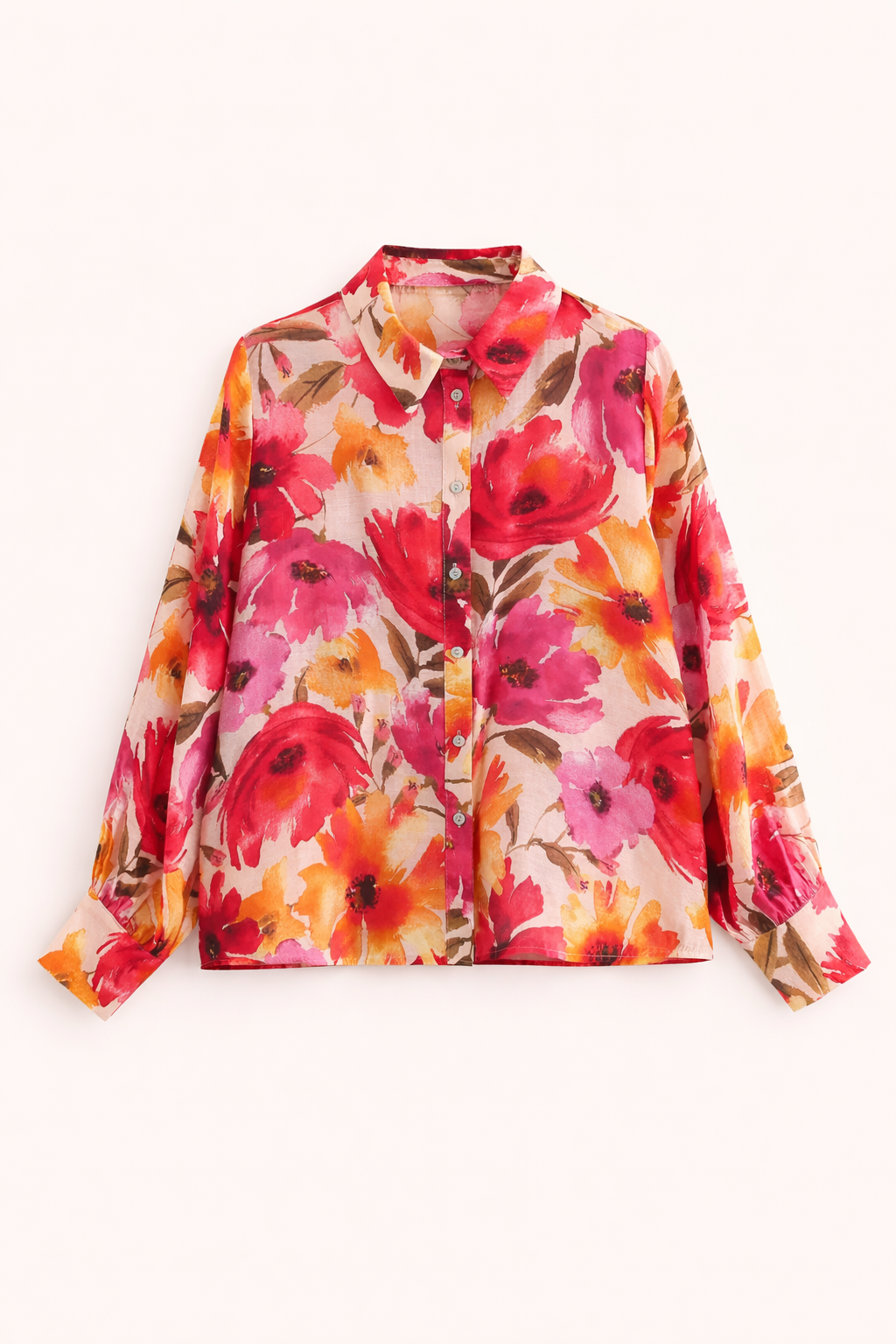 Blusa de mujer con estampado floral manga larga - Afrodite