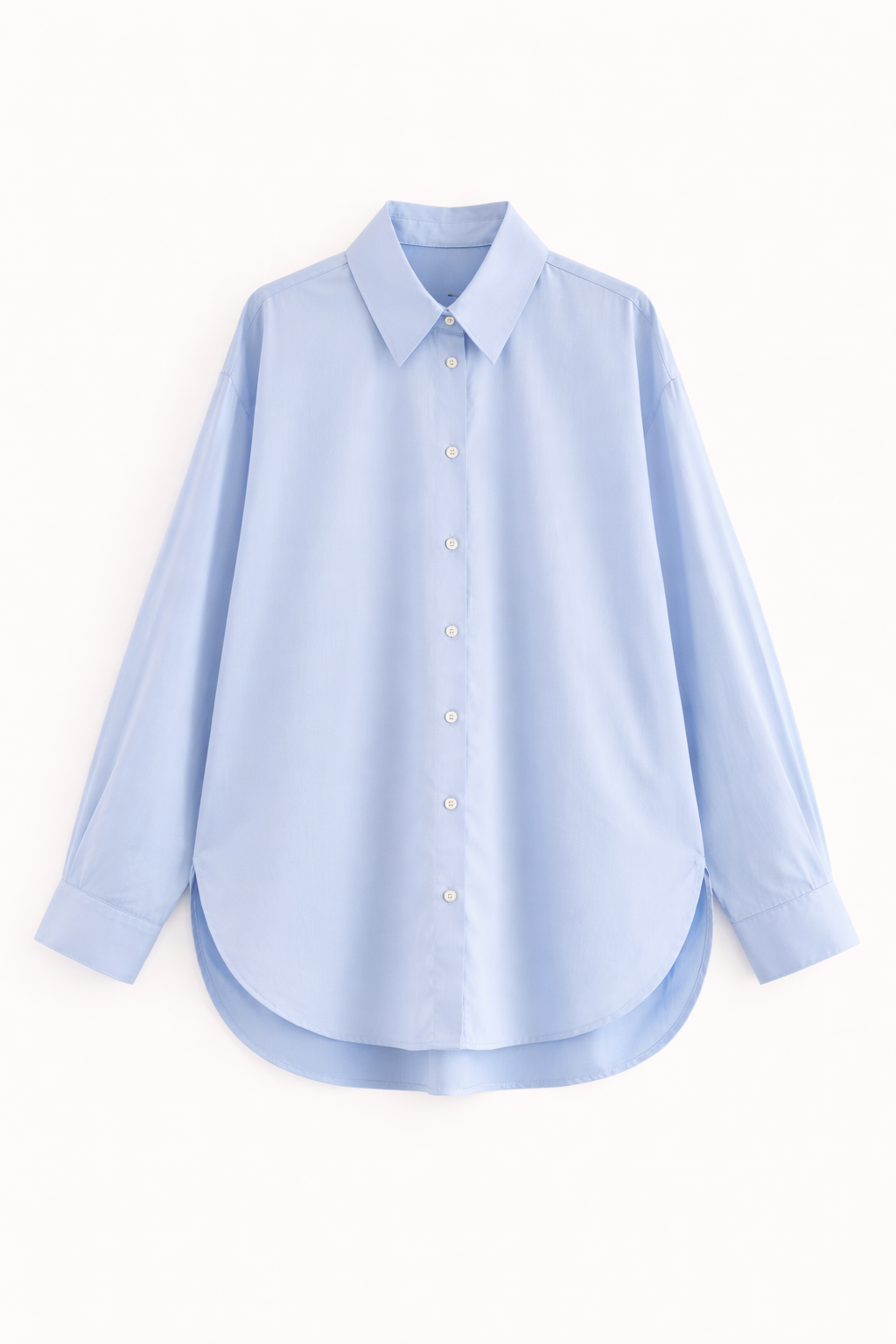 Blusa mujer oversize con cuello clásico y botonadura frontal - Mackenzie