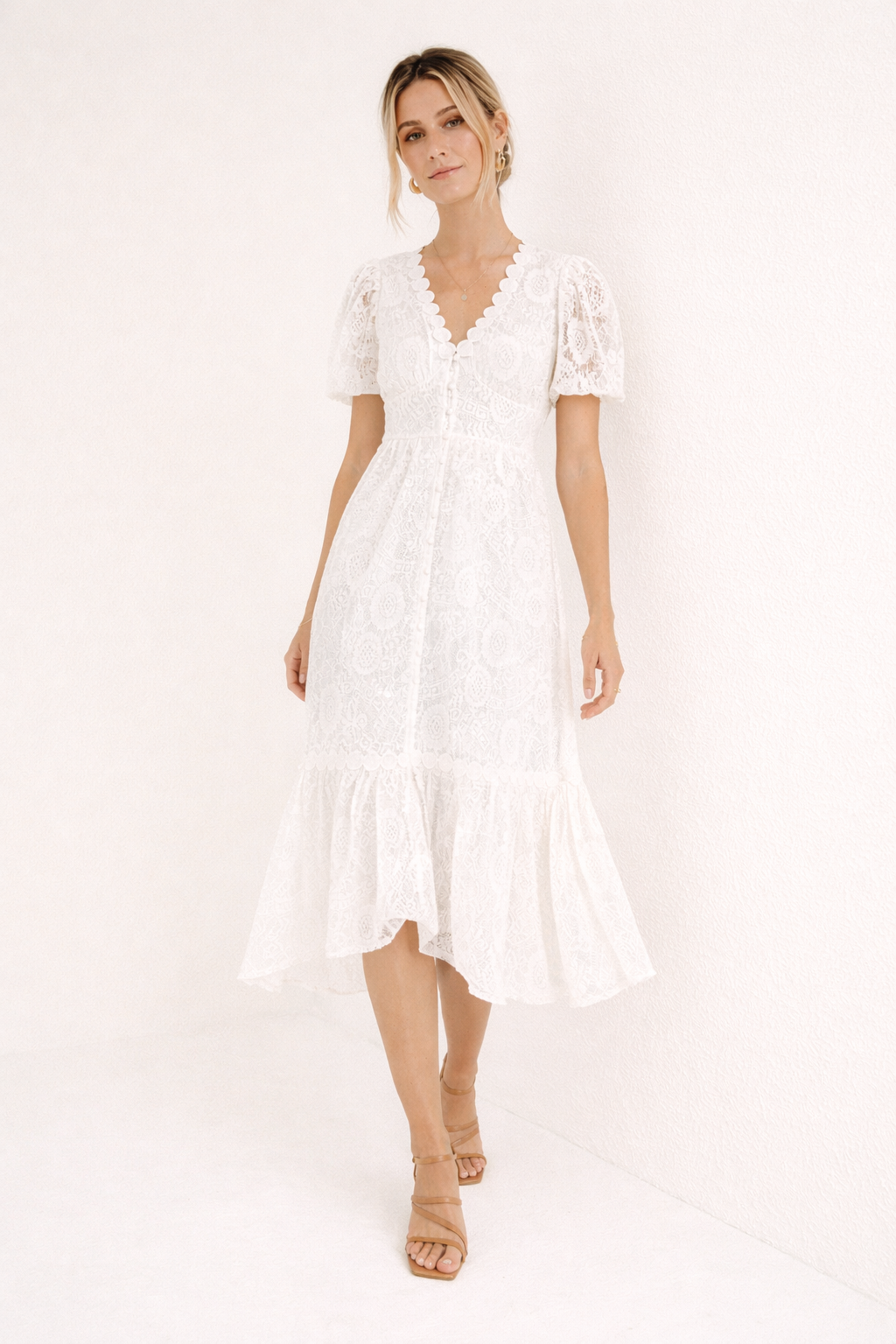 Vestido de encaje escote en V para mujer - Valen