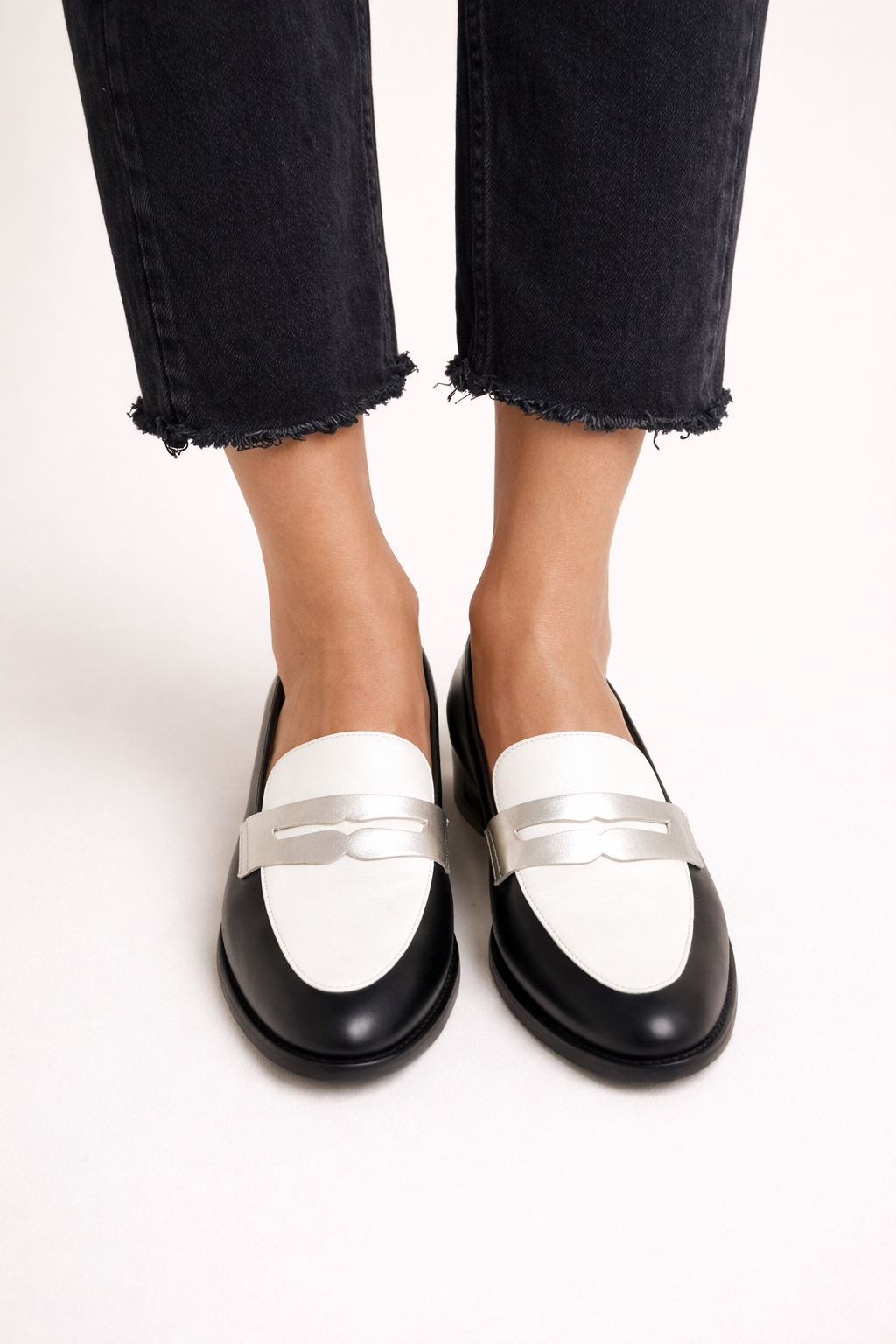 Mocasines mujer clásicos bicolor suela plana - Abby