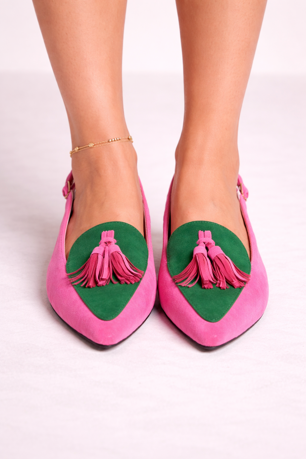 Zapatos planos de mujer con talón abierto y borla decorativa - Amaya