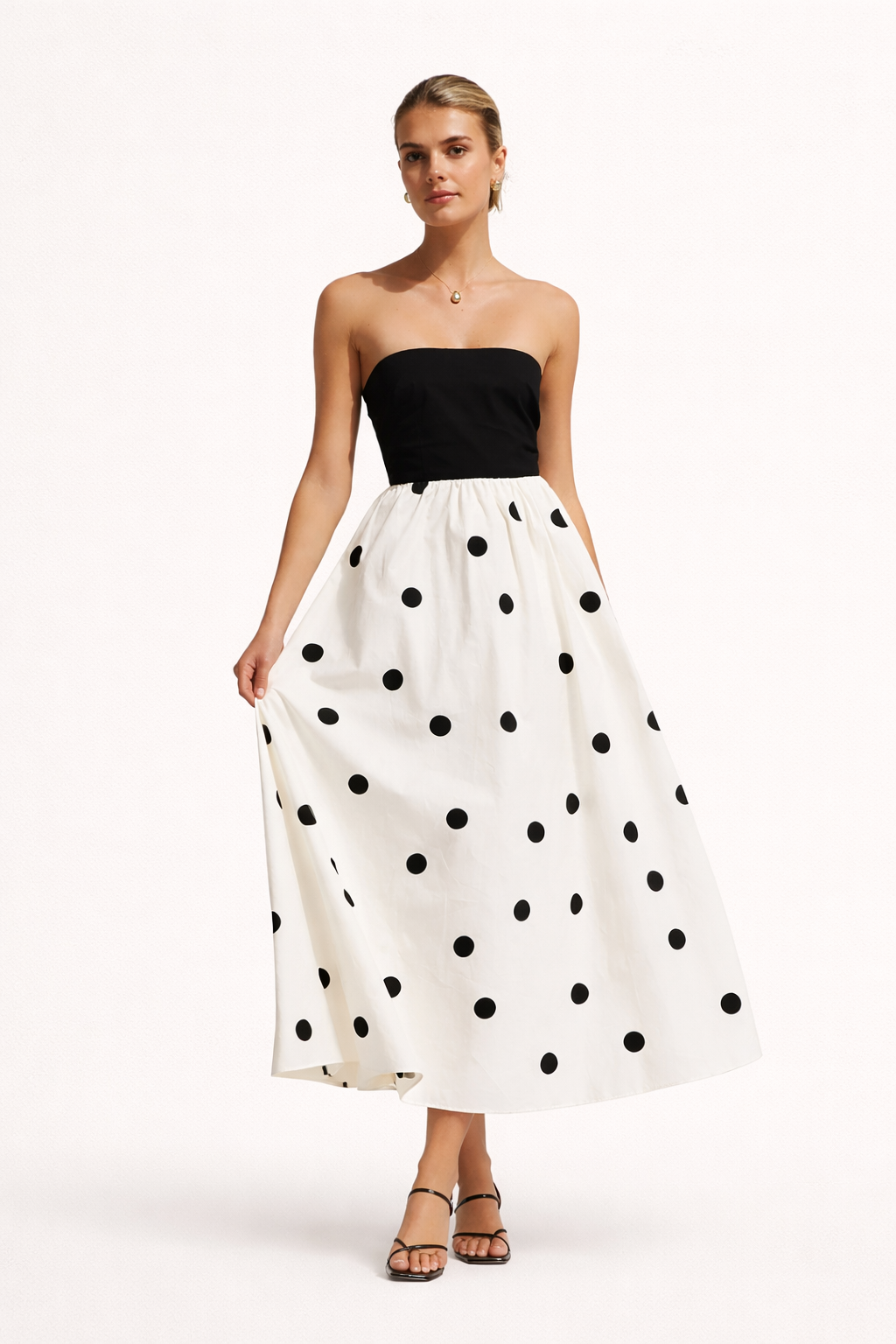 Vestido largo de lunares elegante para mujer - Elske