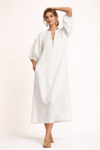 Vestido largo holgado con manga corta casual para mujer - Lauren