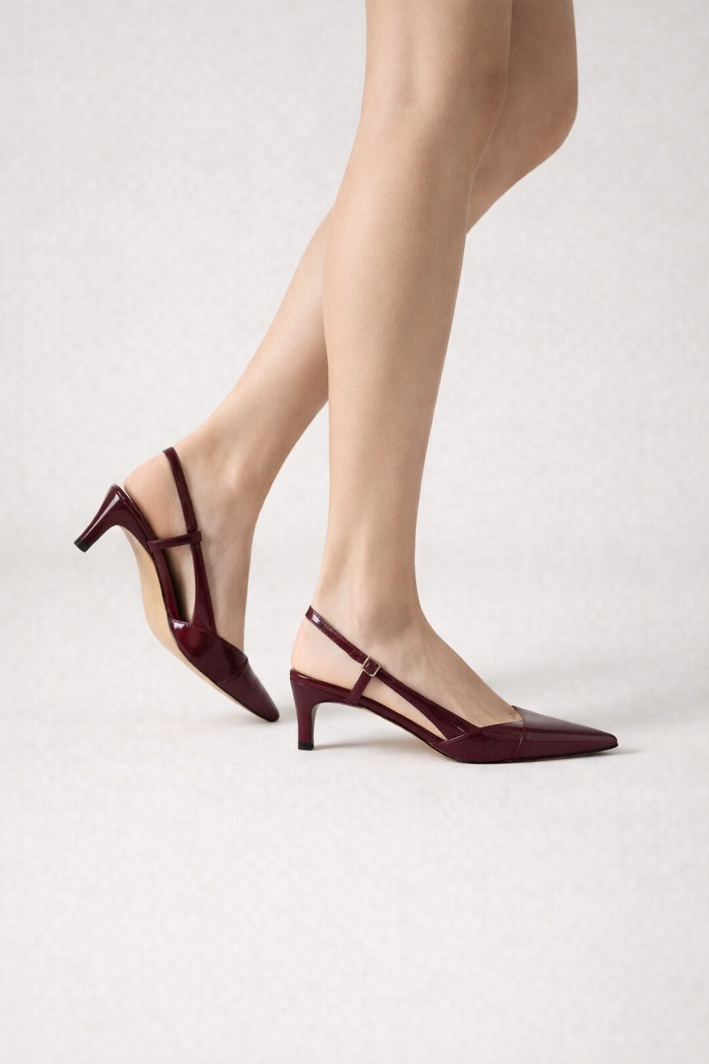 Zapatos mujer punta fina abiertos tira empeine tacón bajo elegantes - Chloé
