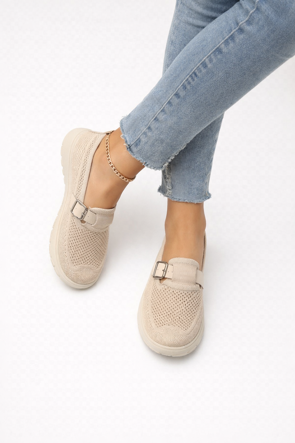 Mocasines de mujer transpirables con hebilla lateral y suela flexible - Élise
