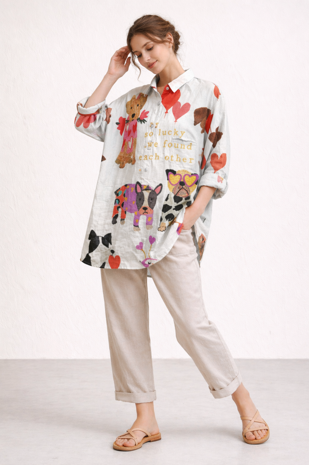 Blusa mujer manga larga estampado casual verano - Gerlinde