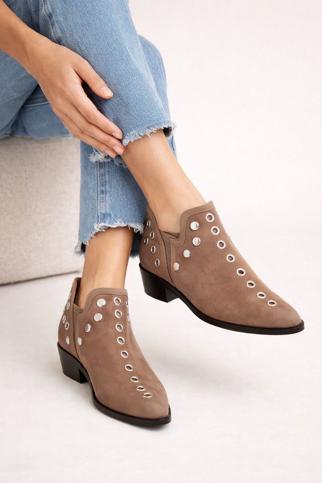 Botines western de mujer con ojales metálicos - Molly