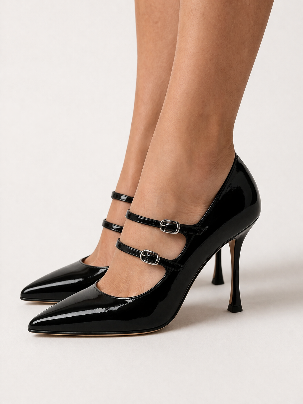 Zapatos de mujer con doble correa y tacón fino - Séraphine