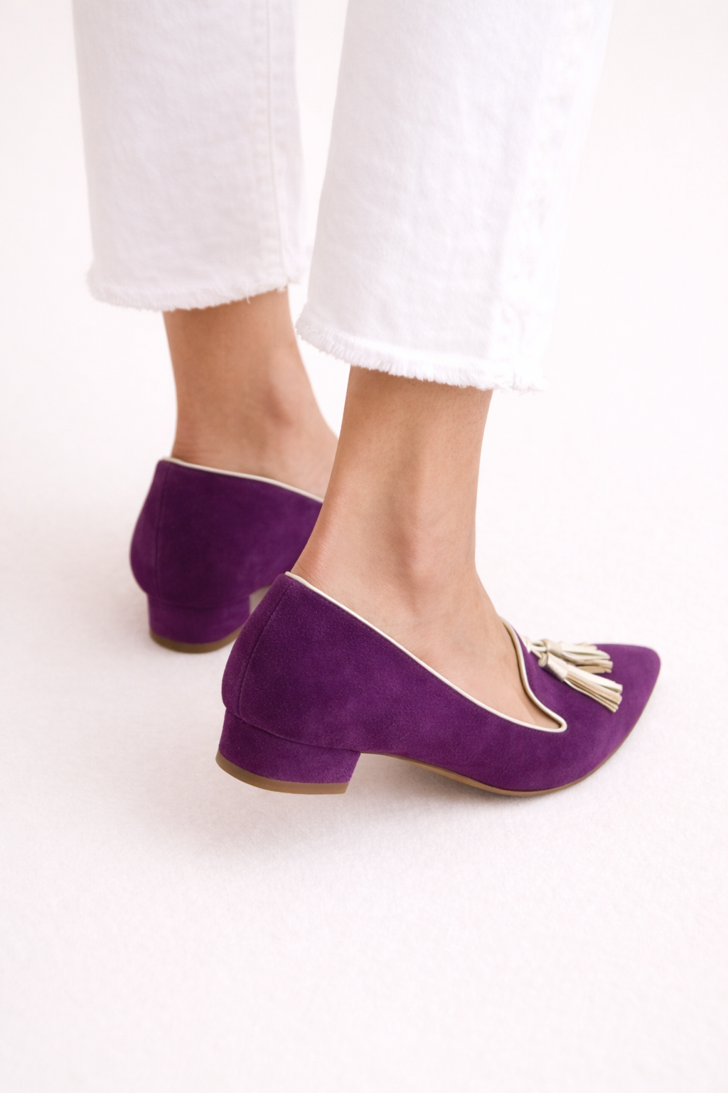 Mocasines de mujer con borlas elegantes y punta fina - Éléonore