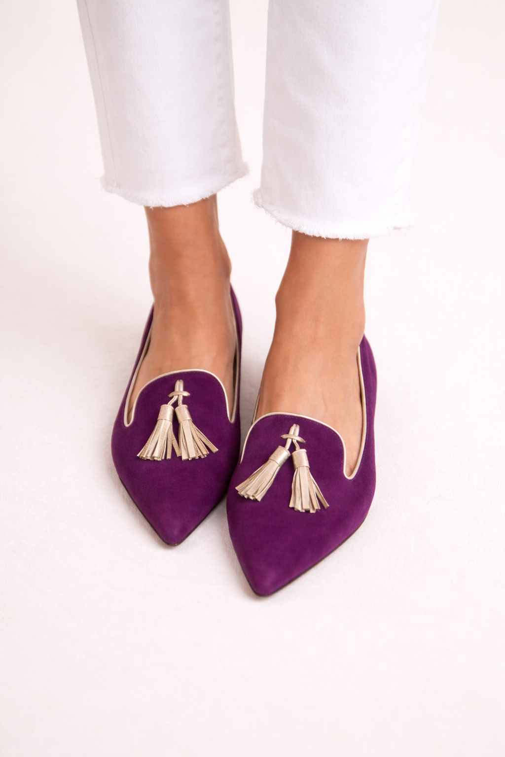 Mocasines de mujer con borlas elegantes y punta fina - Éléonore