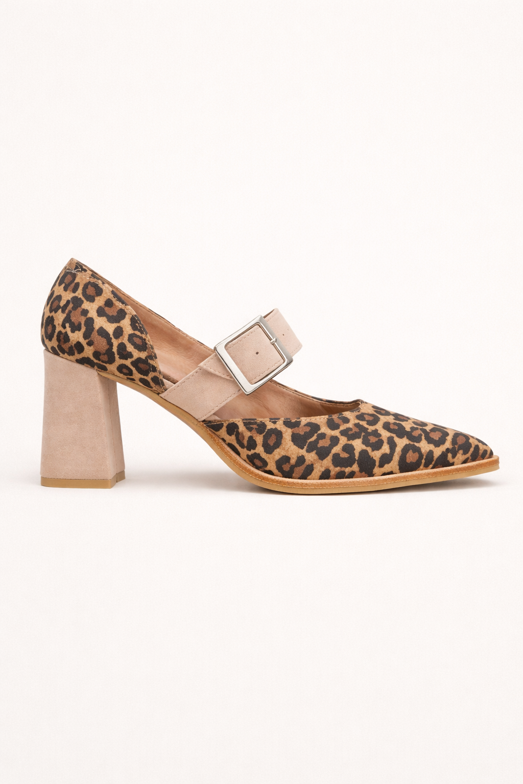 Zapatos mujer tacón bloque hebilla estampado leopardo - Virela