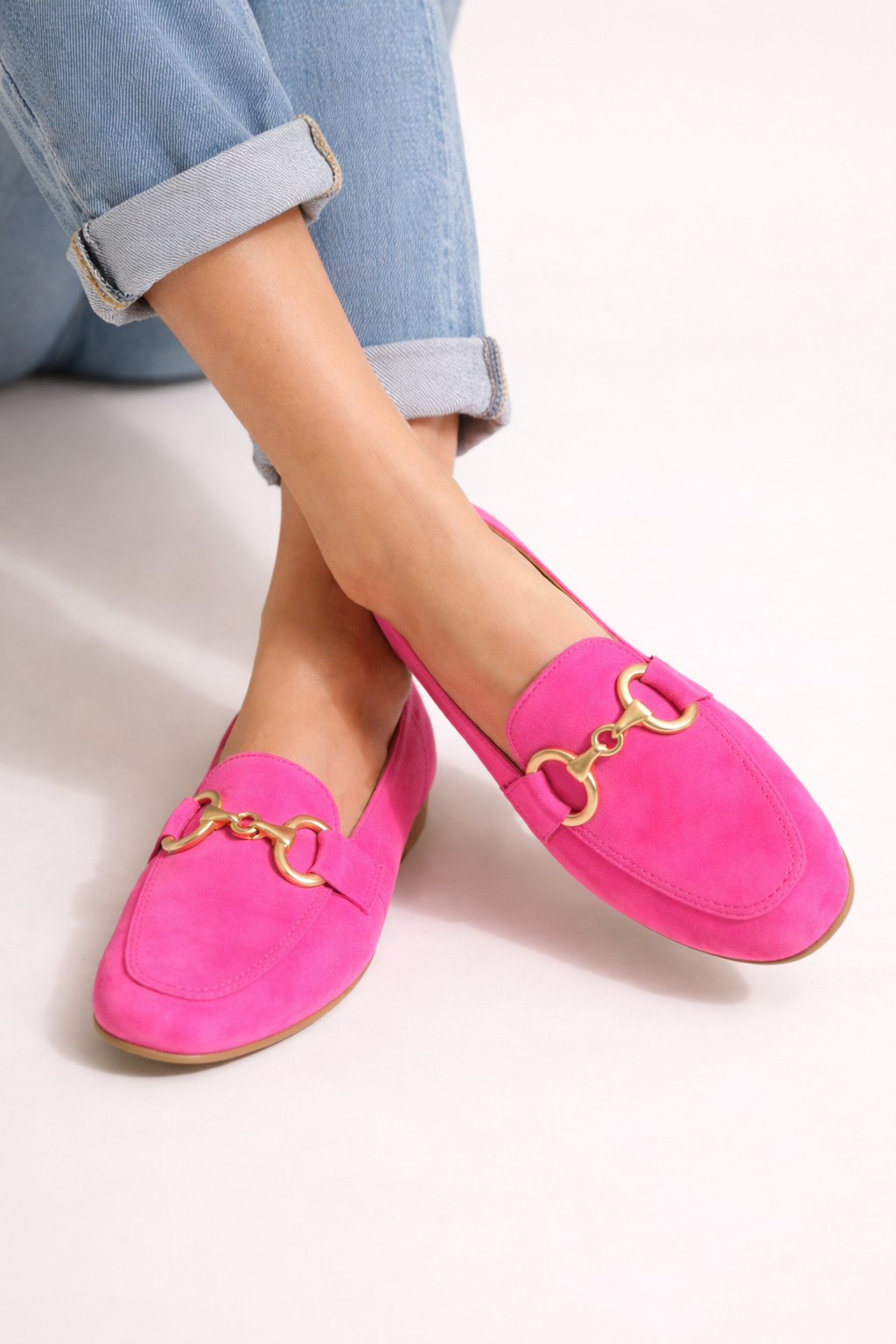 Mocasines mujer detalle metalico clasico suela plana - Elira