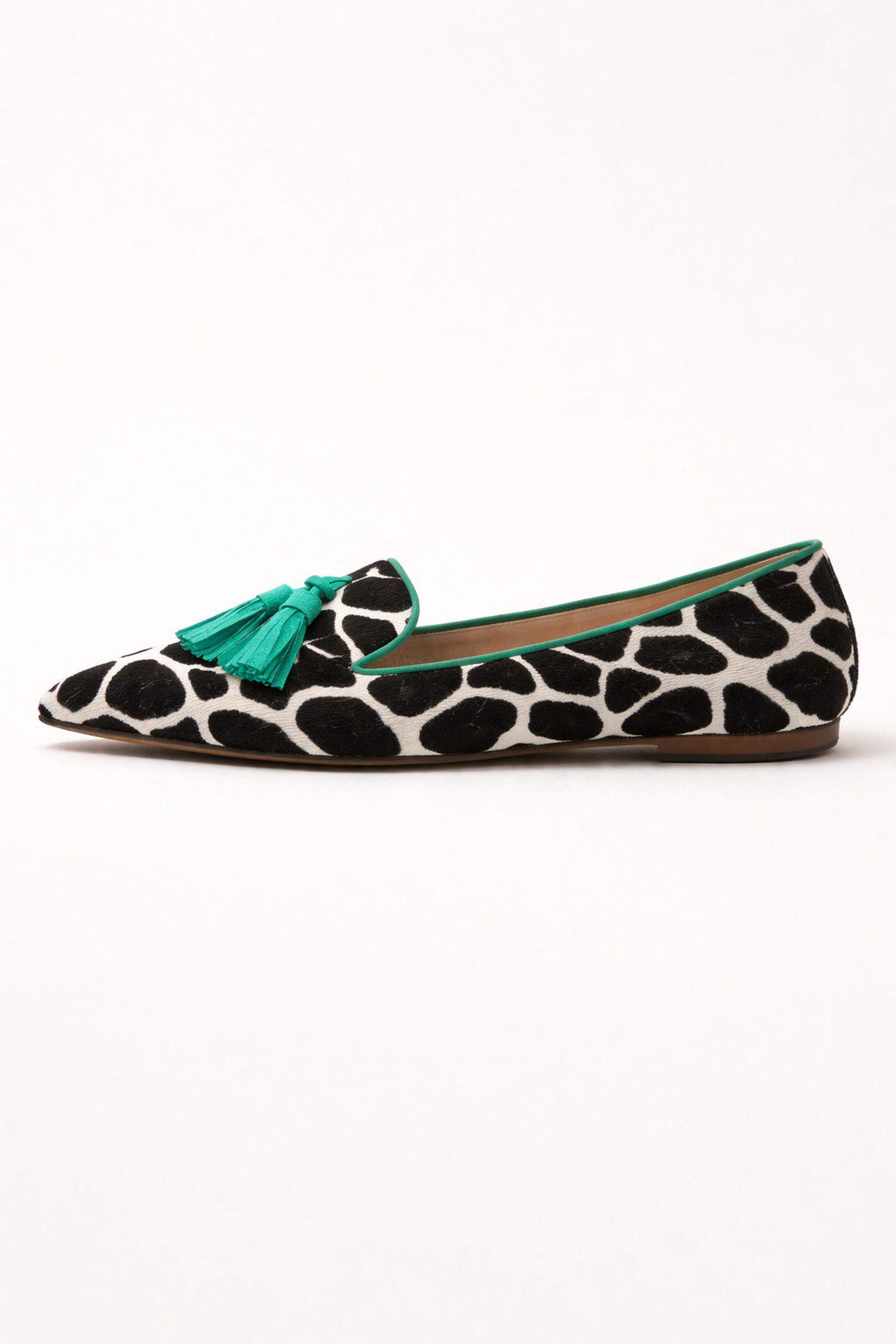 Mocasines mujer punta fina estampado animal borlas - Zireth