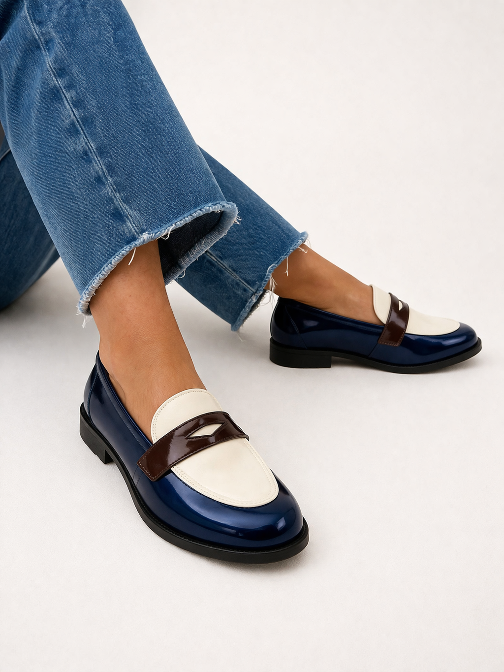 Mocasines mujer clasicos detalle frontal acabado tipo charol - Noreva
