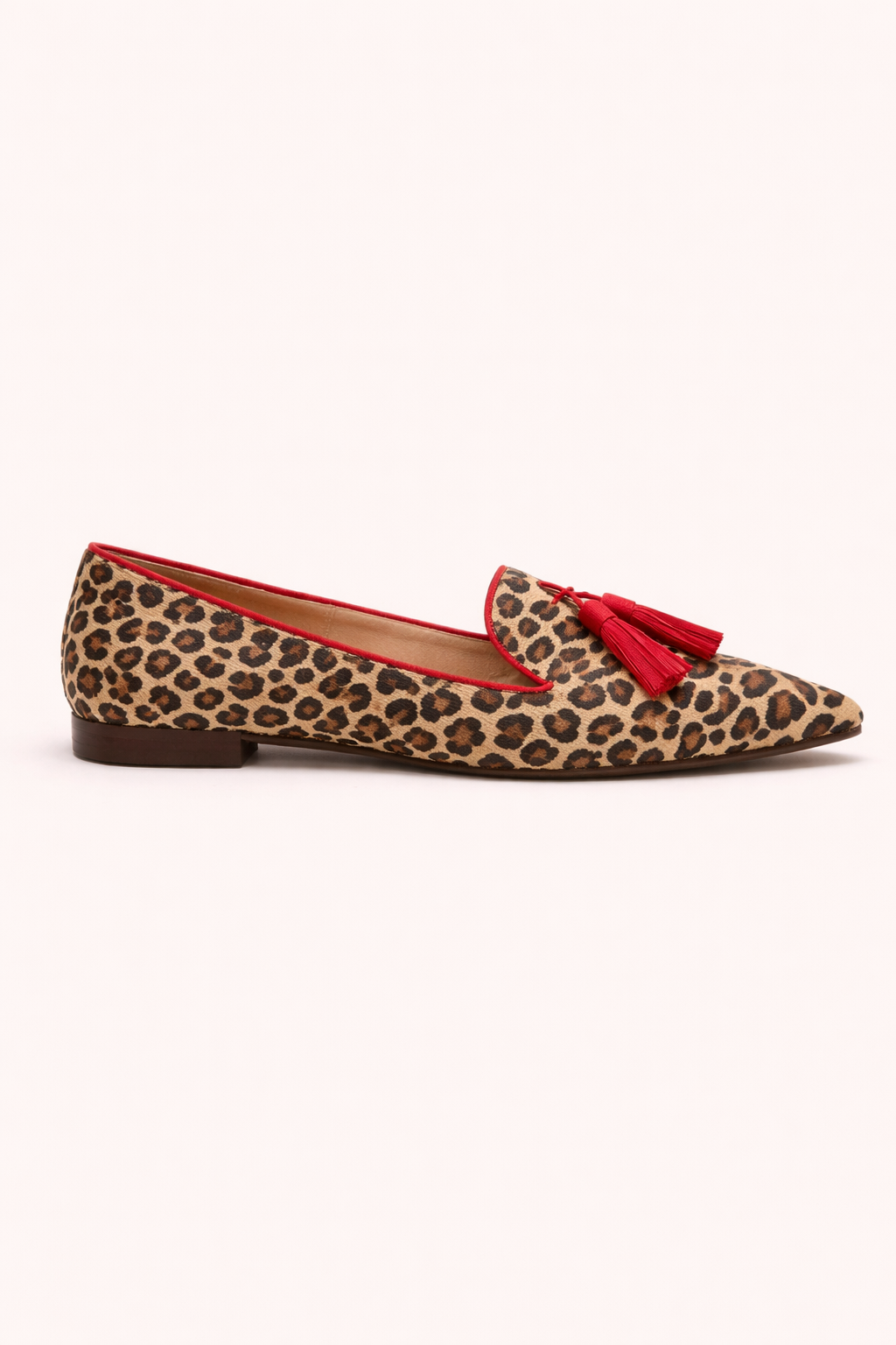 Mocasines mujer punta fina borlas estampado leopardo - Xirela