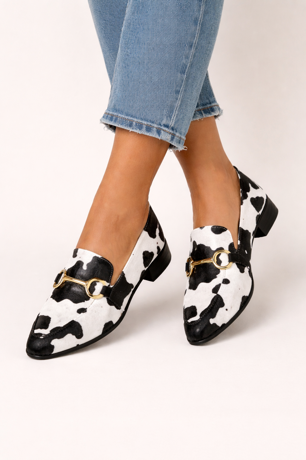 Mocasines mujer estampado animal herraje metalico - Darela