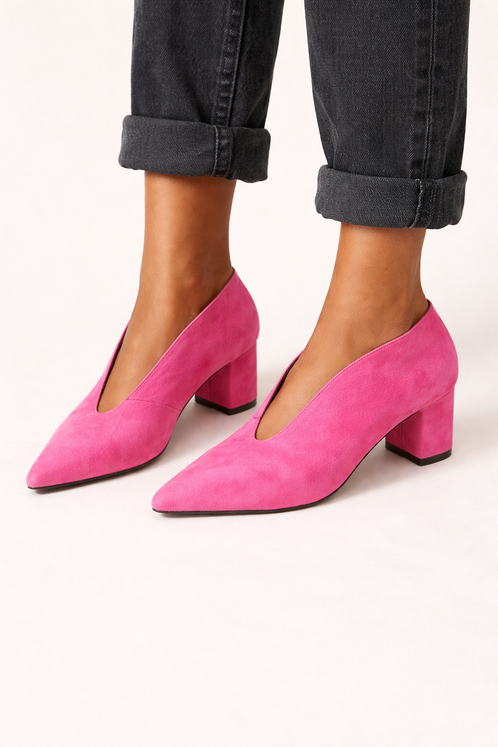 Zapatos mujer tacon medio ancho punta fina cerrados - Virela