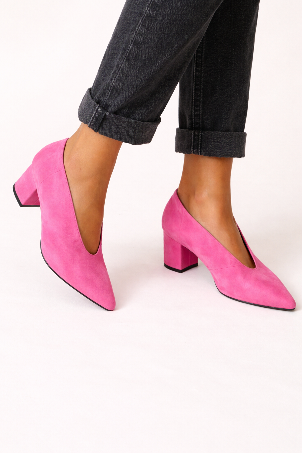 Zapatos mujer tacon medio ancho punta fina cerrados - Virela
