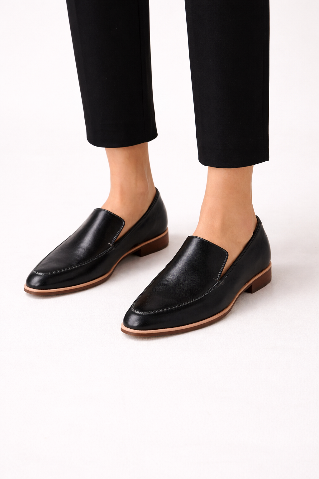 Mocasines mujer planos efecto piel slip on costura puntera - Vireka