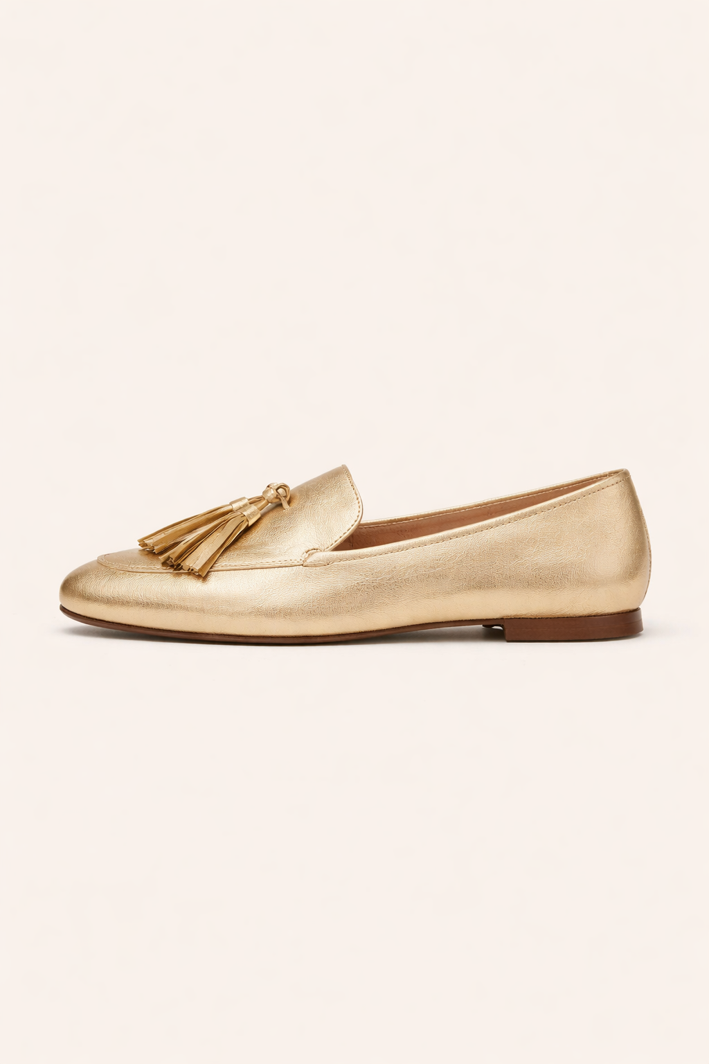Mocasines mujer planos efecto piel metalizado borlas slip on - Trevia