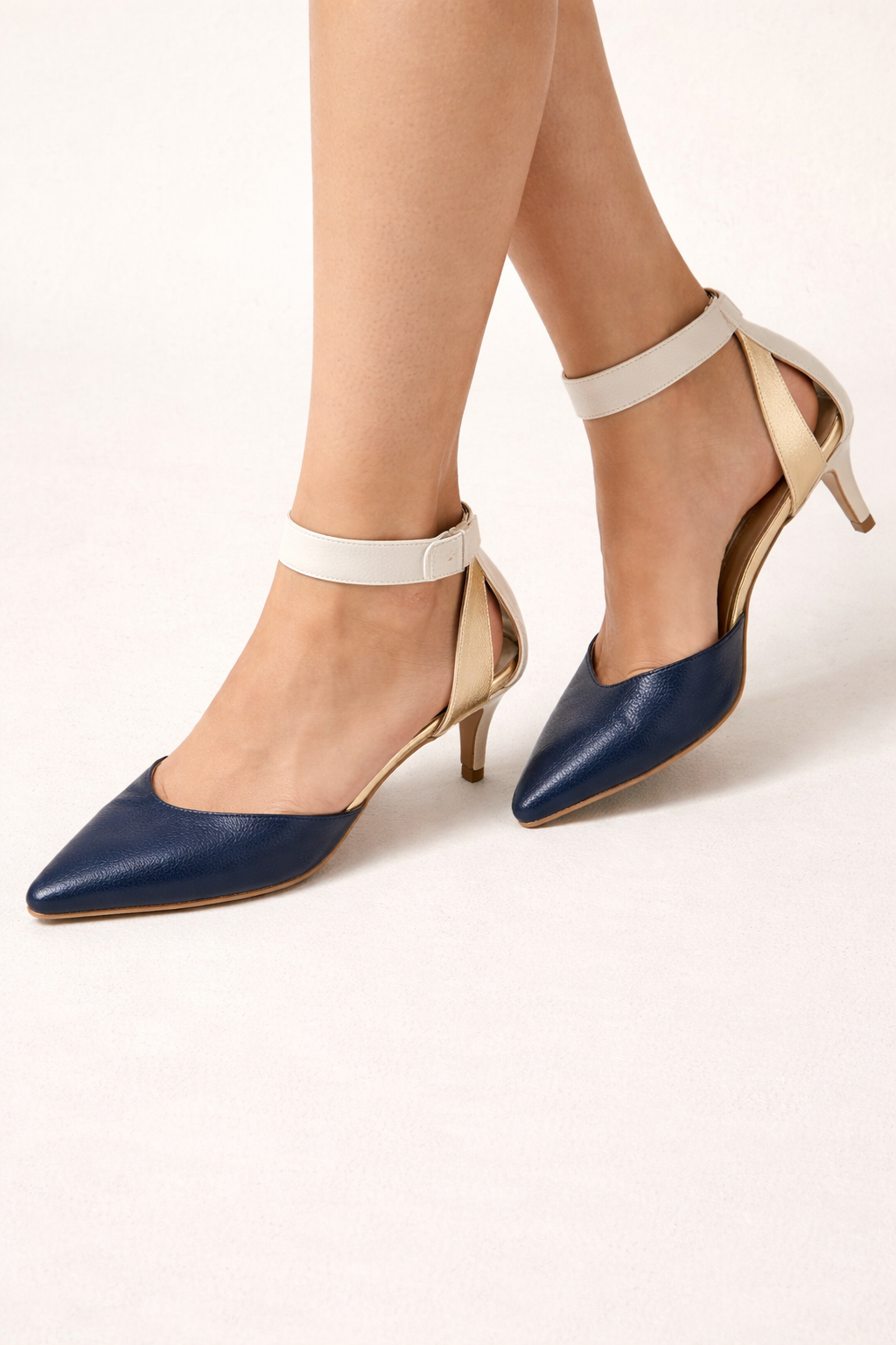 Zapatos mujer tacon medio punta fina tira tobillo - Velmira