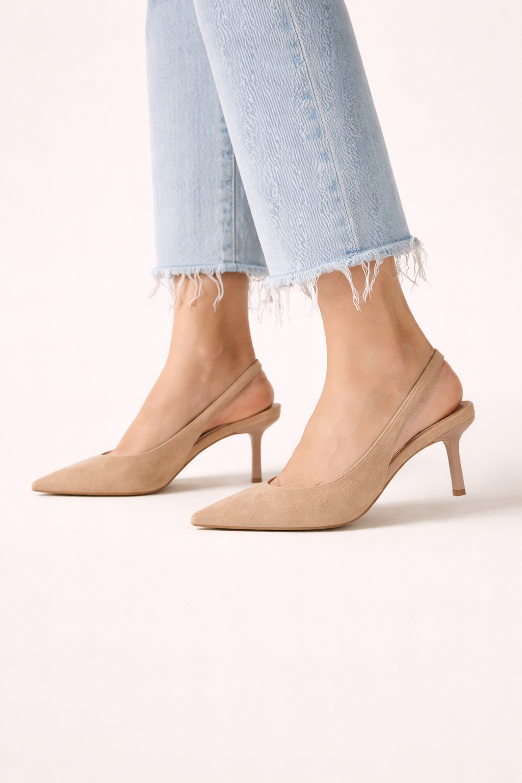 Zapatos mujer slingback punta cerrada tacón fino - Elira