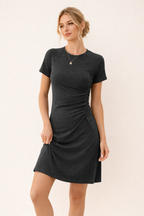 Vestido corto ajustado de manga corta casual para mujer - Hannelore