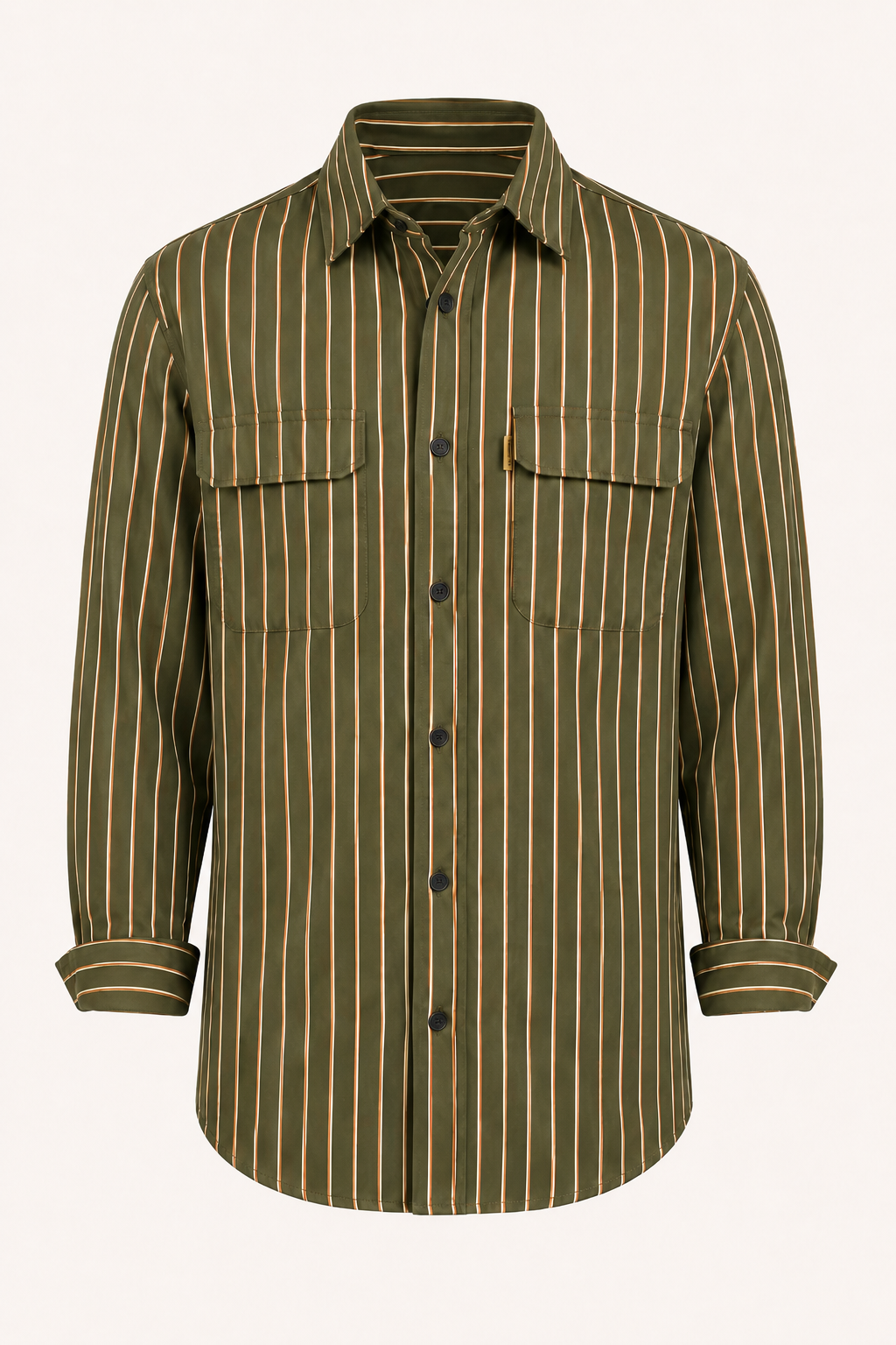Camisa hombre estilo mediterráneo rayas manga larga bolsillos casual – Kilian