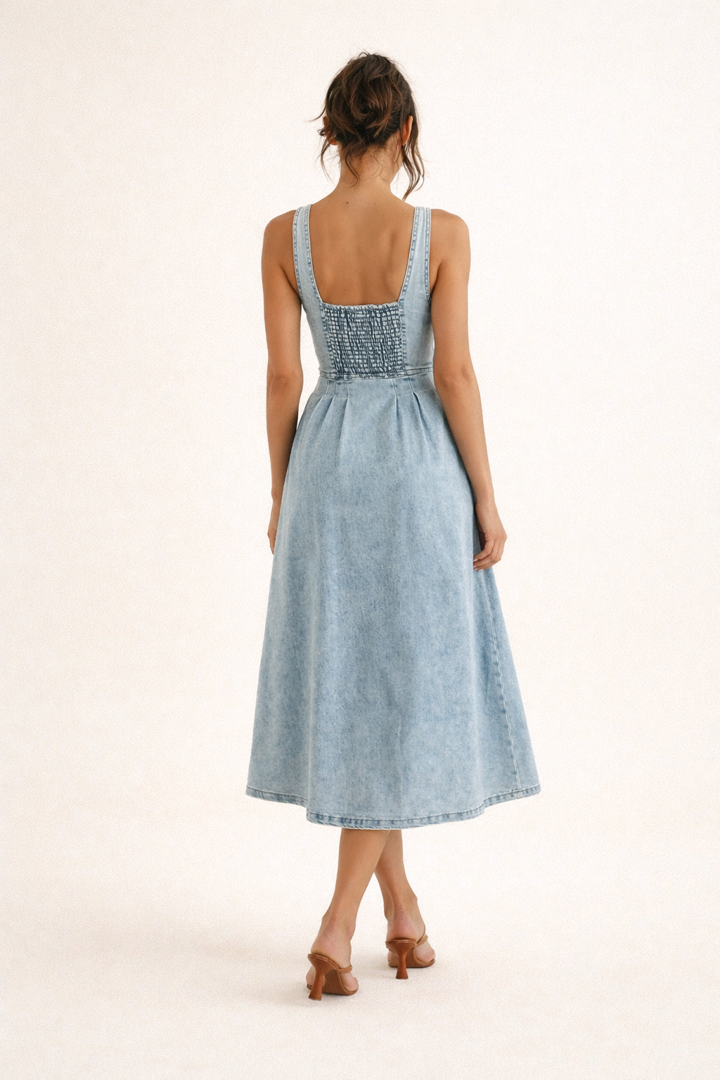 Vestido midi de denim para mujer estilo primaveral - Elowen
